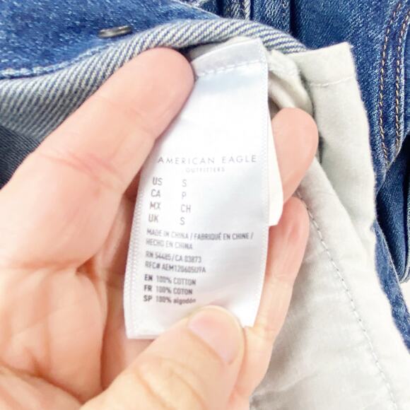 American Eagle Small Womens Blue Denim Jean Jacket - Picture 6 of 8